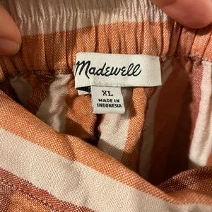 Madewell.Pink,red,off white midi wrap skirt